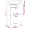 vidaXL Shoe Cabinet with a Drawer and a Top Glass Shelf Wood White