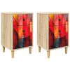 vidaXL Bedside Cabinet HEESCH 2 pcs Sonoma Oak 36 x 33 x 60 cm
