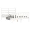 vidaXL Bed Frame without Mattress White Double Solid Wood Pine