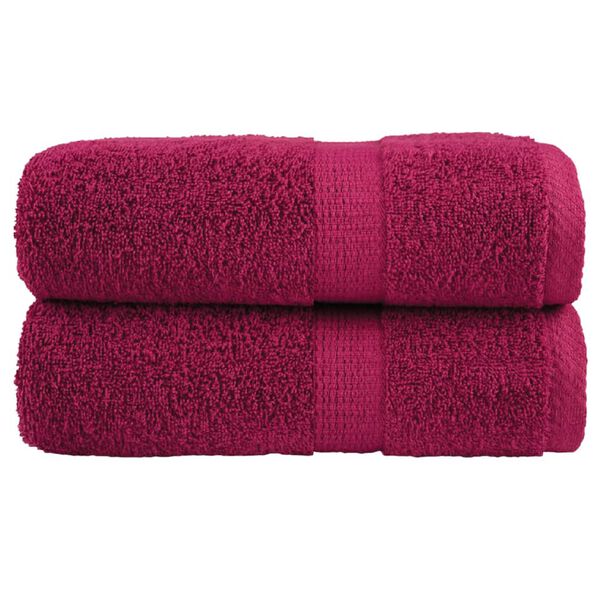vidaXL Premium Guest Towels "SOLUND" 2 pcs Bordeaux 30x50 cm 600 gsm