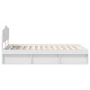 vidaXL Bed Frame with Headboard White 135 x 190 cm Solid Pine Wood
