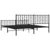 vidaXL Metal Bed Frame without Mattress with Footboard Black 180x200cm