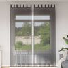vidaXL Voile Curtains with Tab Top 2 pcs Black