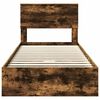 vidaXL Storage Bed with Drawer Smoked Oak 90 x 190 cm Engineered Wood