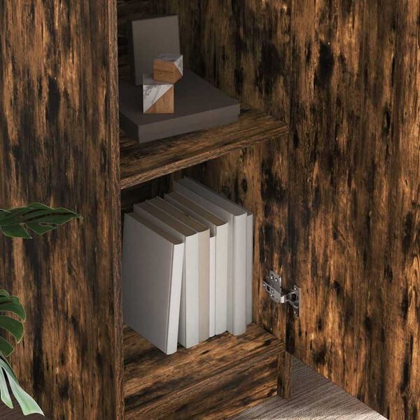 vidaXL Highboard Smoked oak 35 x 39 x 168 cm Engineered wood