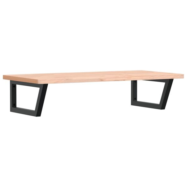 vidaXL Basin Shelf Wall Mounted Steel and Solid Wood Beech