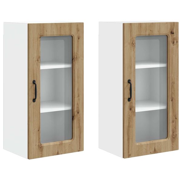 vidaXL Kitchen Cabinet Kalmar 2 pcs Artisan Oak 40 x 31 x 80 cm