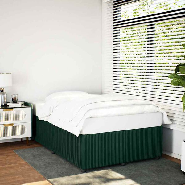 vidaXL Bed Frame without Mattress Dark Green 120x200 cm Velvet