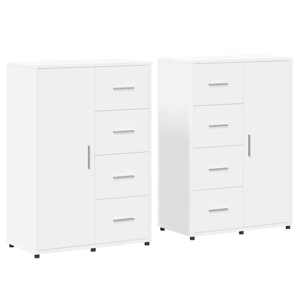 vidaXL Sideboards 2 pcs White 60x31x84 cm Engineered Wood