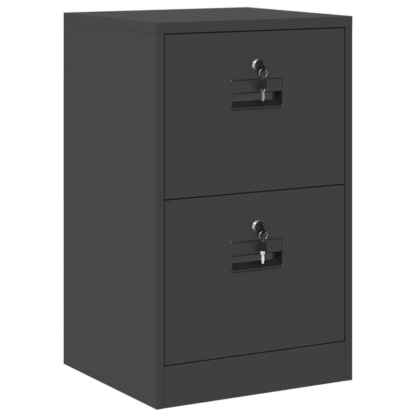 vidaXL File Cabinet Black 45.5 x 42 x 74.5 cm Cold-Rolled Steel