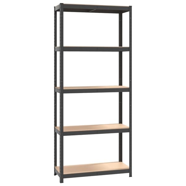 vidaXL 5-Layer Shelves 2 pcs Anthracite Steel&Engineered Wood