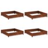 vidaXL Lawn Edging 4 pcs 100 x 100 x 20 cm Steel Rusty