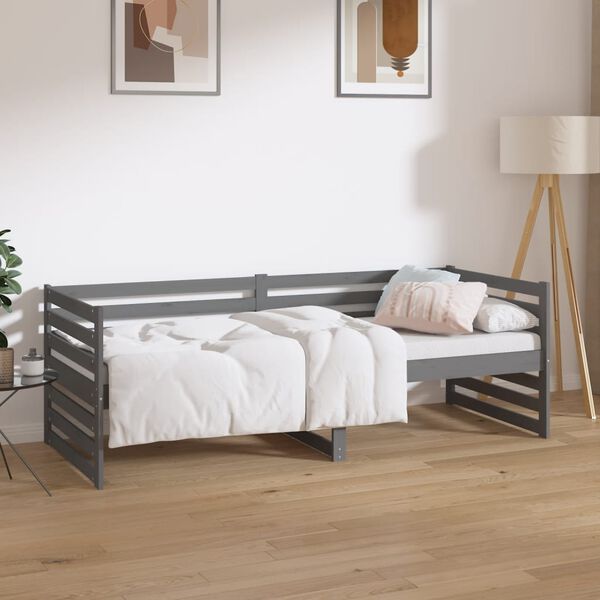 vidaXL Day Bed without Mattress Grey 80x200cm Solid Wood Pine