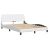vidaXL Bed Frame with LED without Mattress "Hvar" White 120x200 cm