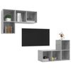 vidaXL Wall-mounted TV Cabinets 4 pcs Concrete Grey Engineered Wood