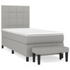 vidaXL Box Spring Bed with Mattress Light Grey 90x200 cm Fabric