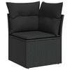 vidaXL 10 Piece Garden Sofa Set with Cushions Black Poly Rattan Acacia