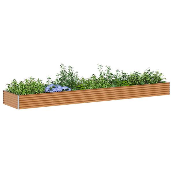 vidaXL Garden Raised Bed 485 x 100 x 36 cm Galvanised Steel