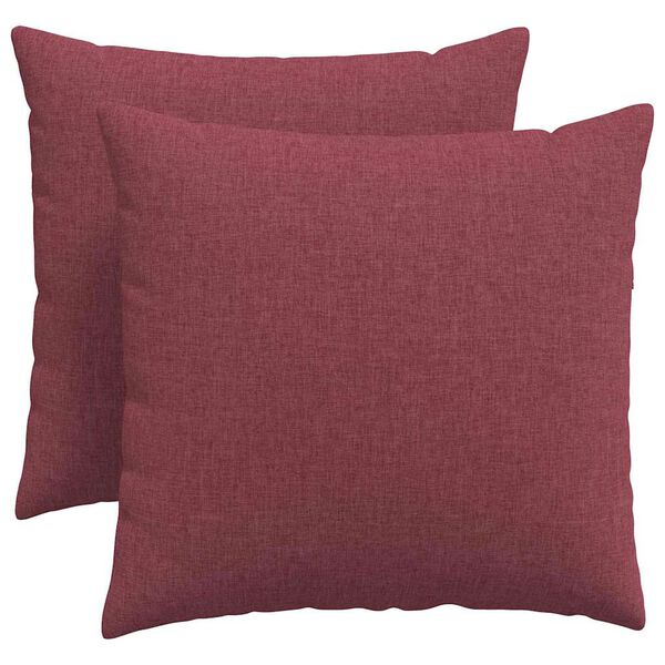 vidaXL Sofa Pillows 2 pcs Wine Red 50 x 50 cm Fabric