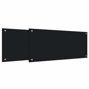 vidaXL Kitchen Backsplash 2 pcs Black 90 x 40 cm Tempered Glass