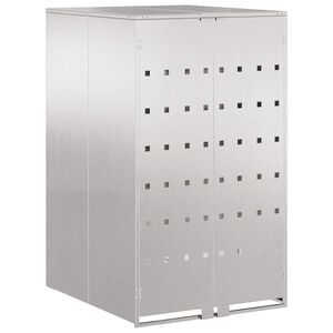 vidaXL Wheelie Bin Storage with Gas Lift-up Lid for 240L Bin Silver