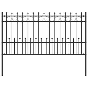 vidaXL Spike Ring Fence Black 200 x 150 cm Powder-Coated Steel