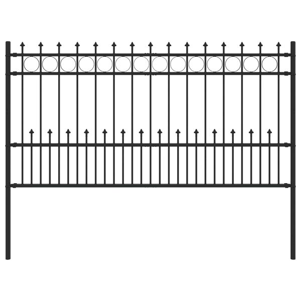 vidaXL Spike Ring Fence Black 200 x 150 cm Powder-Coated Steel