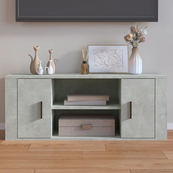 vidaXL TV Cabinet Concrete Grey 100x35x40 cm Engineered Wood