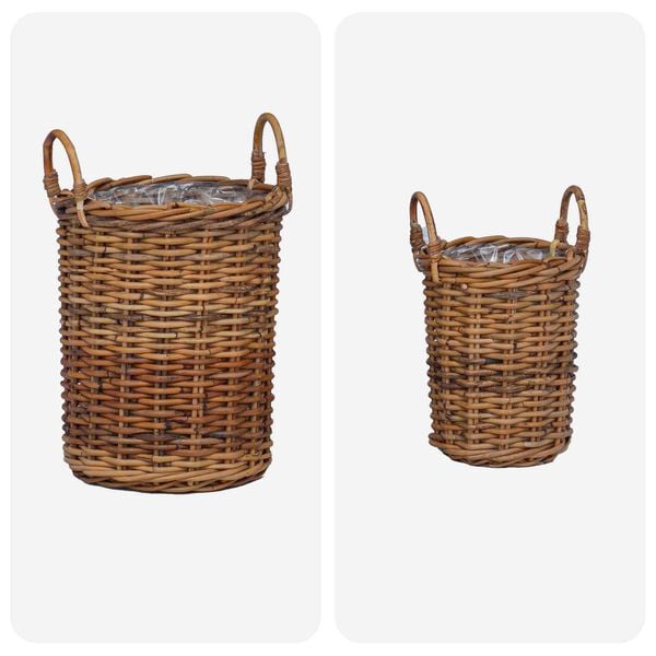 vidaXL Planter Basket with Storage 2 pcs Brown