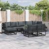 vidaXL Garden Sofa Set with Cushion 9 pcs Black Aluminium