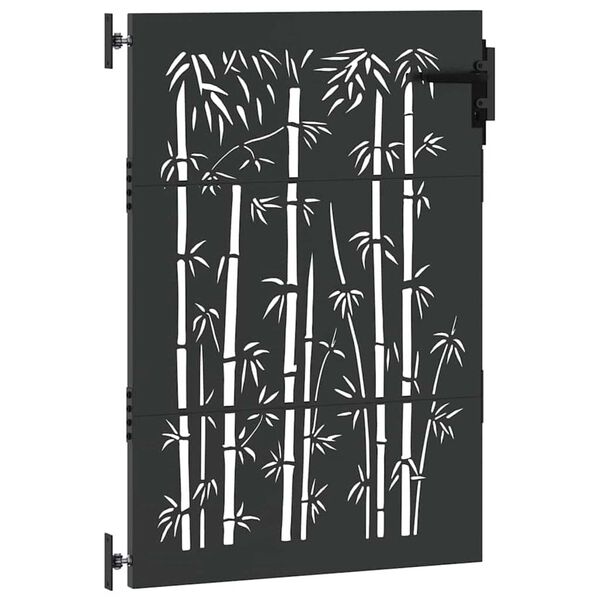 vidaXL Garden Gate with Lock Black 85 x 150 cm Powder-coated steel
