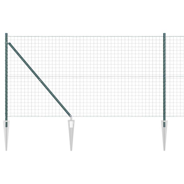 vidaXL Fence with Post Green 1.4 x 10 m Steel and PVC