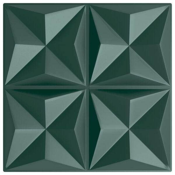 vidaXL Wall Panels 48 pcs Green 50x50 cm XPS 12 m&sup2; Origami