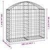 vidaXL Arched Gabion Basket 100x30x80/100 cm Galvanised Iron