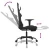 vidaXL Swivel Gaming Chair with Footrest Black and White Fabric