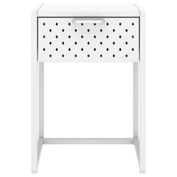 vidaXL Nightstand White 38x35x54 cm Steel