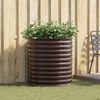 vidaXL Garden Raised Bed Brown 80 x 80 x 81 cm Steel