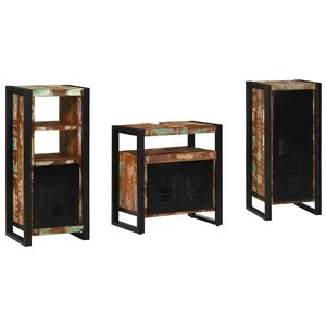 vidaXL Bathroom Furniture Set with Drawer 3 pcs Solid Reclaim Wood
