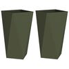 vidaXL Planter 2 pcs Olive Green 40 x 40 x 75 cm Steel