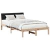 vidaXL Bed frame Brown and black 120 x 190 cm Solid pine wood