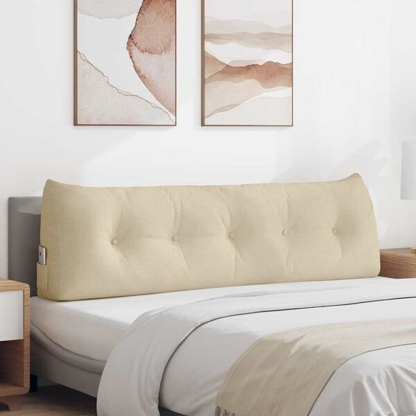 vidaXL Back Pillow Cream 160 x 24 x 50 cm Fabric