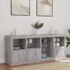 vidaXL Sideboard with LED Lights Grey Sonoma 164x37x67 cm