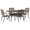 vidaXL Garden Dining Set 5 pcs Bronze Aluminium