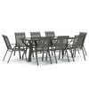 vidaXL 9 Piece Garden Dining Set Grey and Black