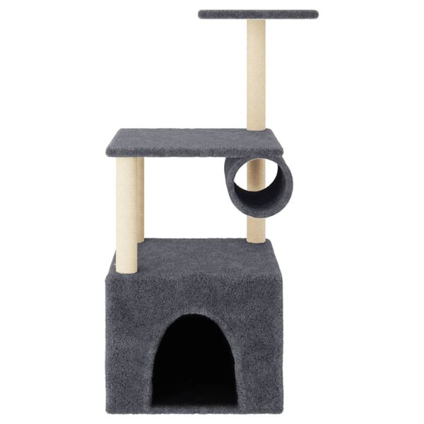 vidaXL Cat Tree with Sisal Scratching Posts Dark Grey 109.5 cm