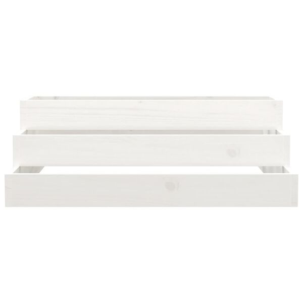 vidaXL Planter White 80x80x27 cm Solid Wood Pine