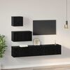 vidaXL TV Cabinet Set Wall-mounted 3 pcs Black Oak Engineered Wood