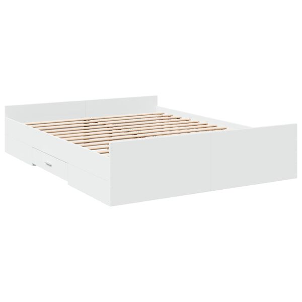 vidaXL Bed Frame with Drawers without Mattress White 140x200 cm
