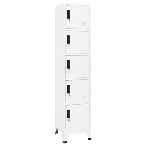 vidaXL Locker Cabinet | White | Steel | Tall | Modern | Locker Cabinet