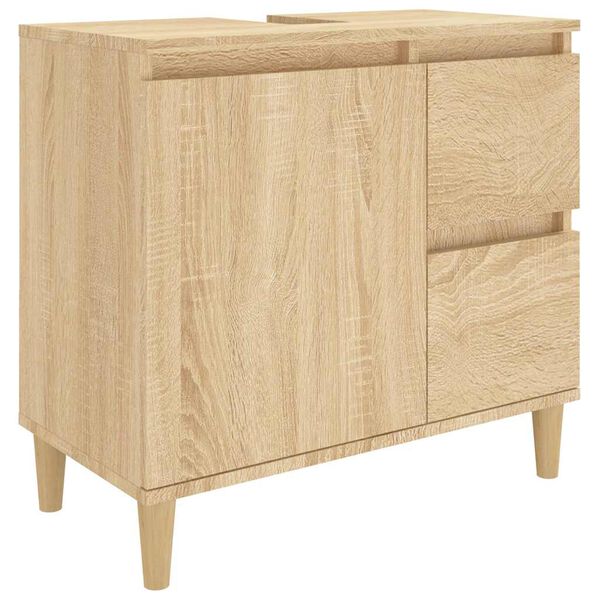 vidaXL Bathroom Cabinet Sonoma Oak 65x33x60 cm Engineered Wood